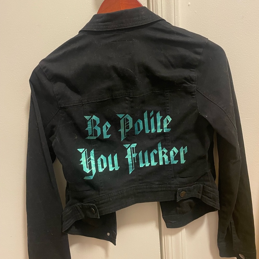 Tinseltown Black Jean Jacket